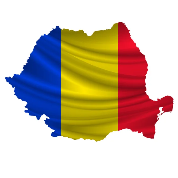 Ρουμανική σημαία χάρτη εικονίδιο — Διανυσματικό Αρχείο